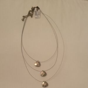 Chico's Silver Geometric Pendant Necklace